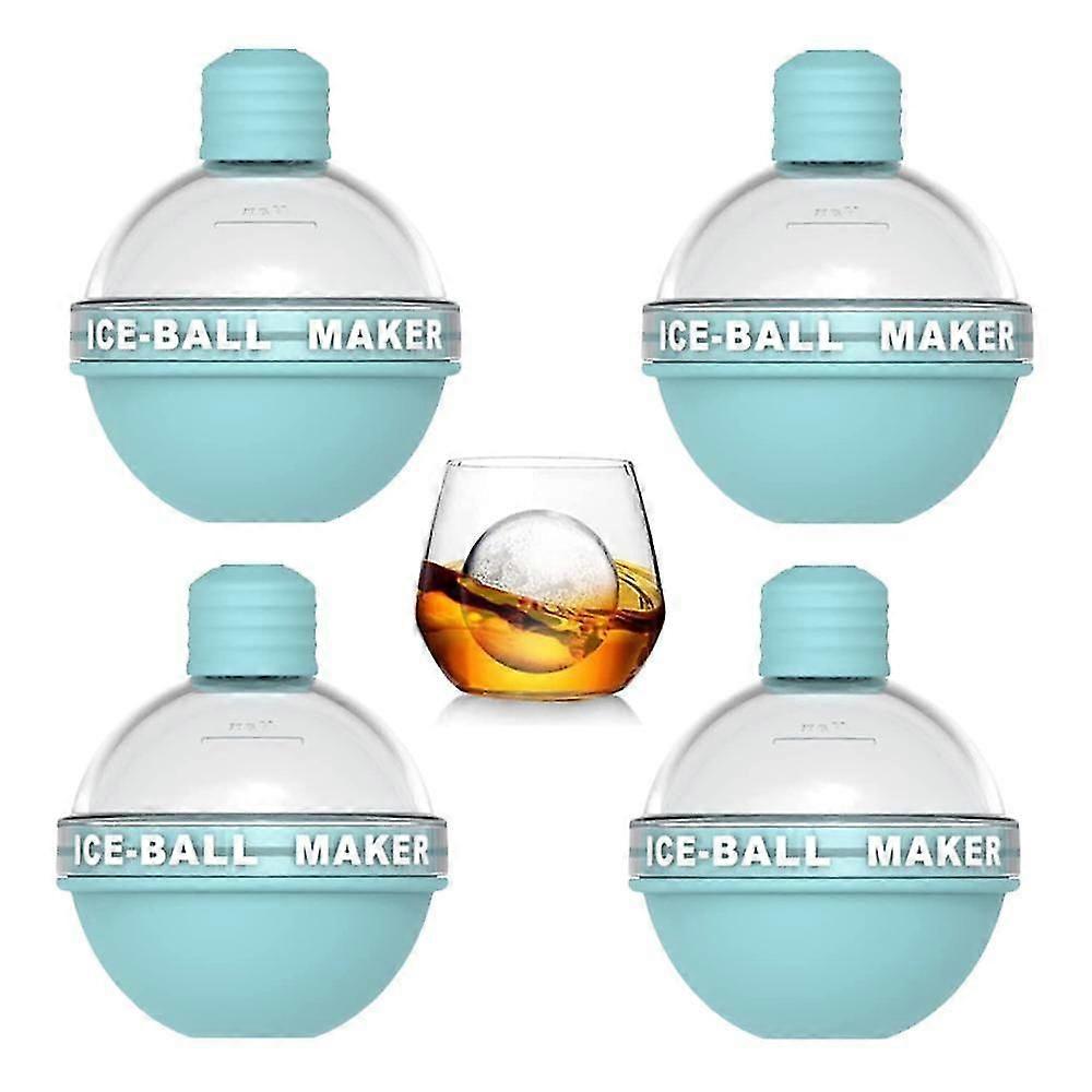 4 Pack Ice Ball Maker, Whiskey Ice Mold, Silicone Ice Cube Tray, Sphere Ice Mold For Whiskey And Cocktails