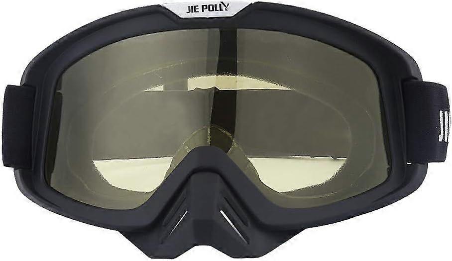 Motocross Goggles Motorcycle Goggles Windproof Dustproof Dirt Bike Goggles Wrap Riding Goggles Protective Safety Off Road Goggles,Yellow-Lens