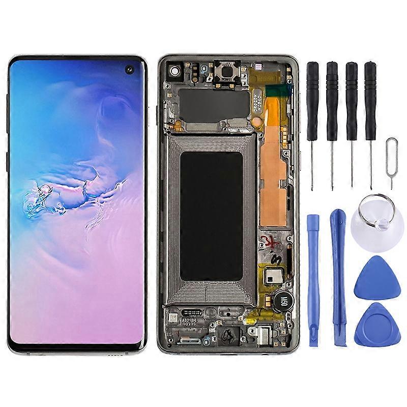 COMPATIBLE Super AMOLED LCD Screen with Frame for Galaxy S10 4G Digitizer Full Assembly