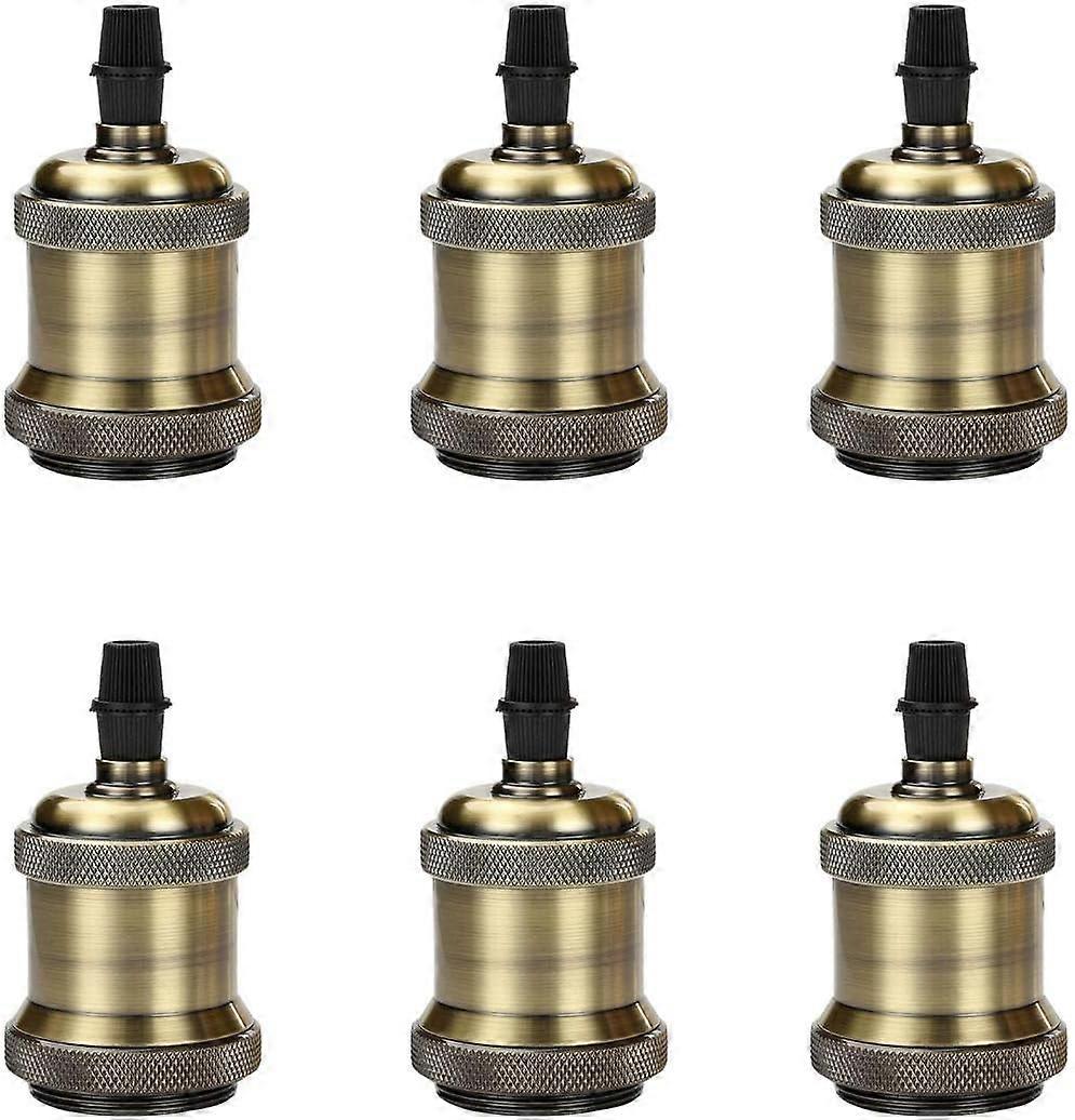 6 Pcs Vintage E27 Edison Retro Lamp Socket Brass Pendant Adapter