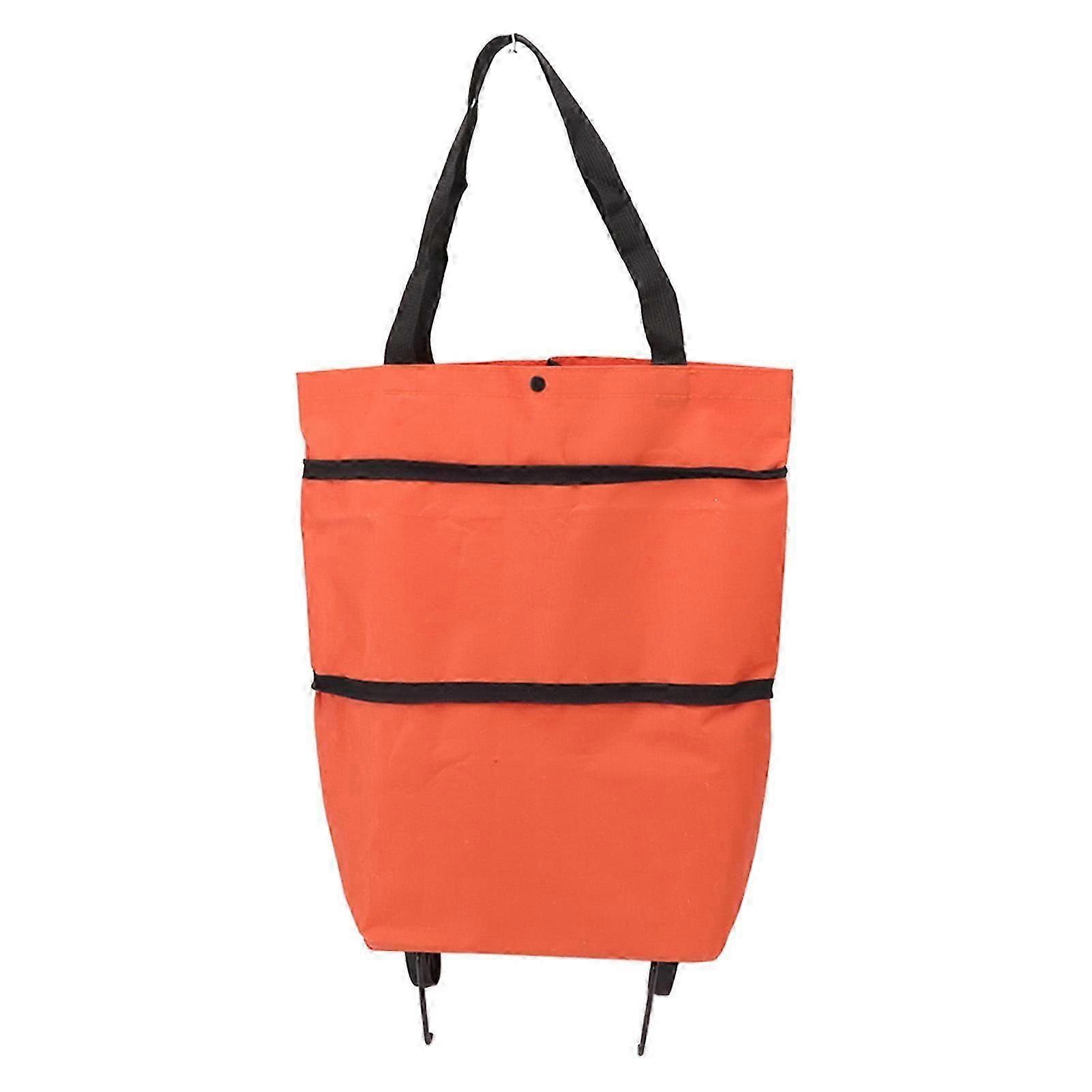 ショッピングカート折り畳み式バッグ大容量ジッパーデザインキャンプ用ホイール付きオックスフォード布