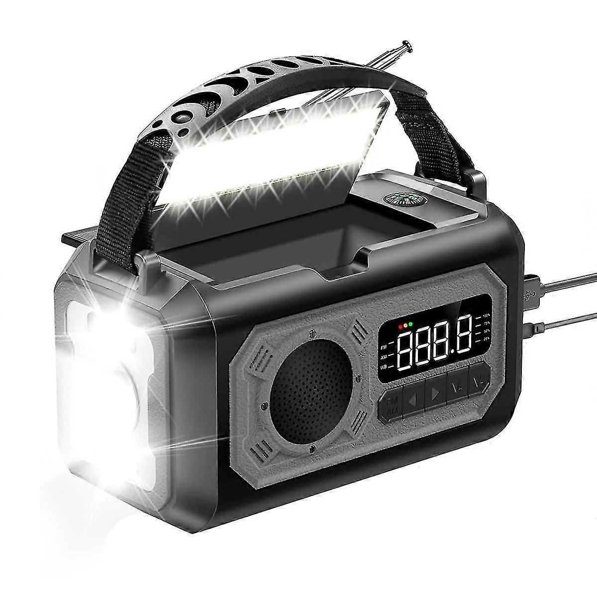 12000mah Emergency Weather Radio Hand Crank Radio Solar Radio Portable Am/fm/ Radio With Flashlight