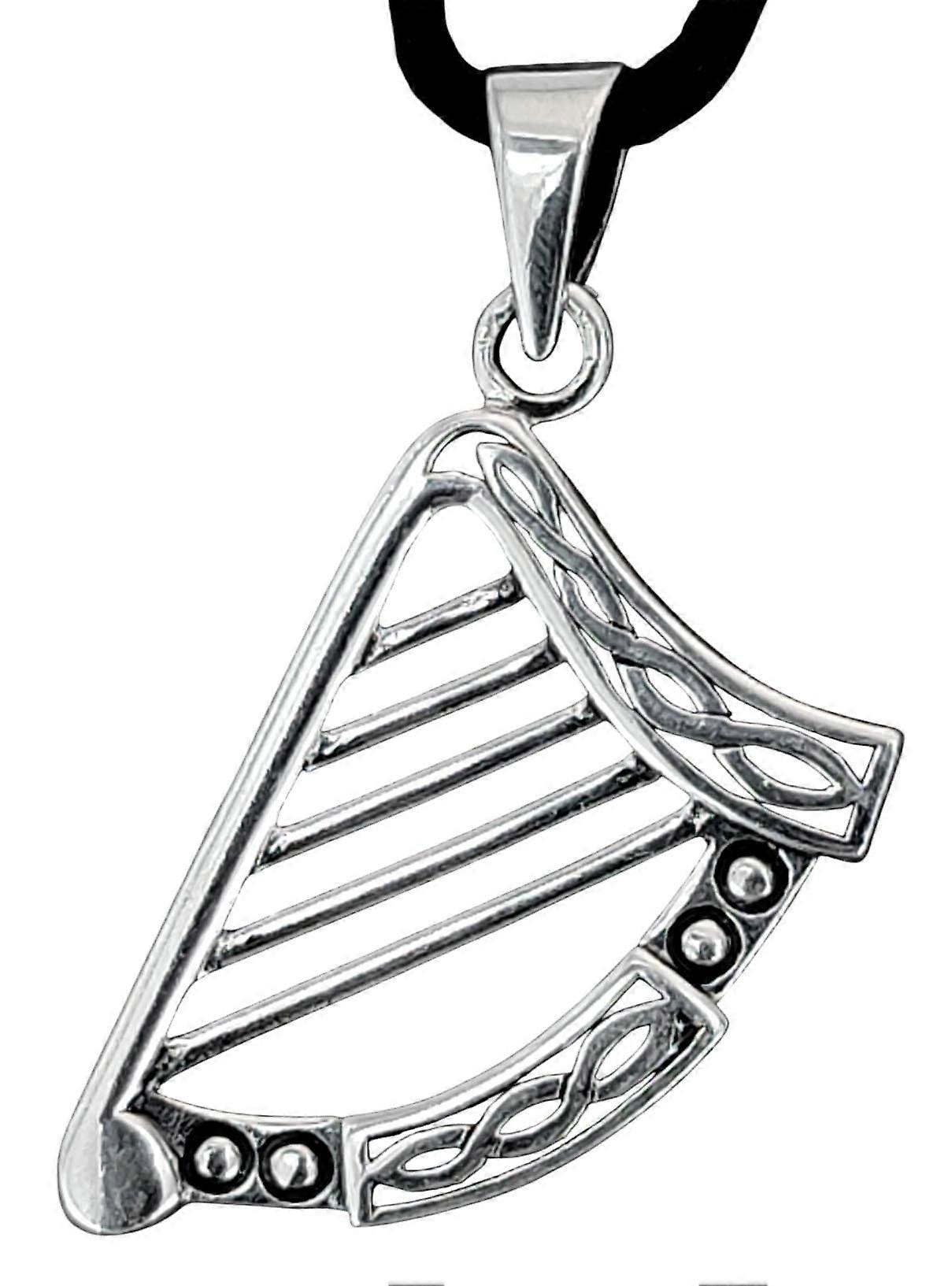 Celtic Harp 359 with Basket Chain - Silver