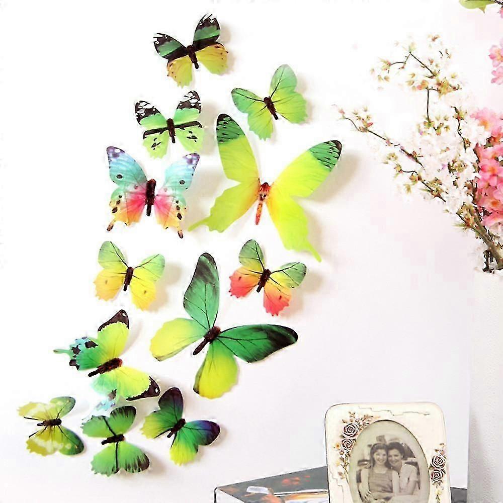 12Pcs 3D Wall Sticker Beautiful Butterfly Fridge Magnet for Home Decoration