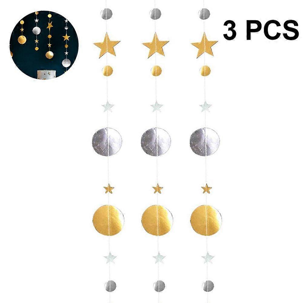 3pcs Circle Dot Garland Streamer Kit for Twinkle Star Party Decor fast