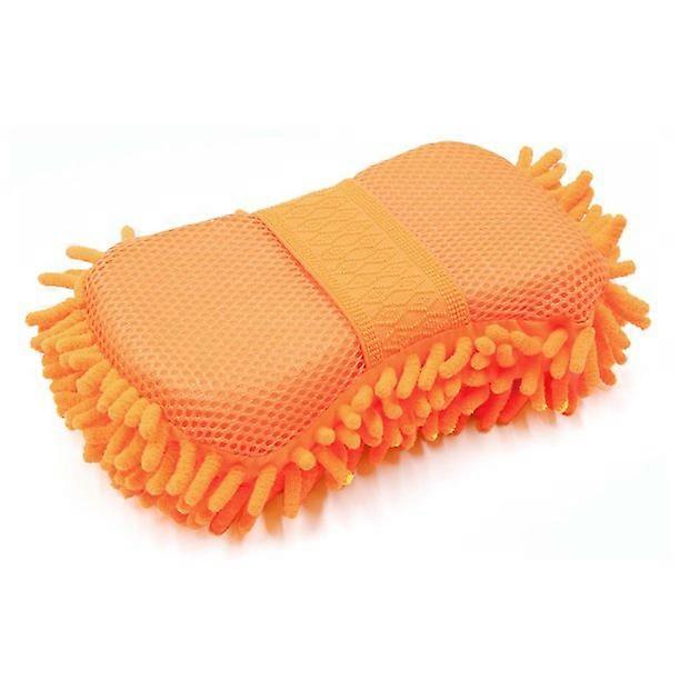 Microfiber Sponge for Auto Detailing, High Density Non Scratch Chenille Cloth with Elastic Hand Strap, Polyester and Polyamide Blend for Superior