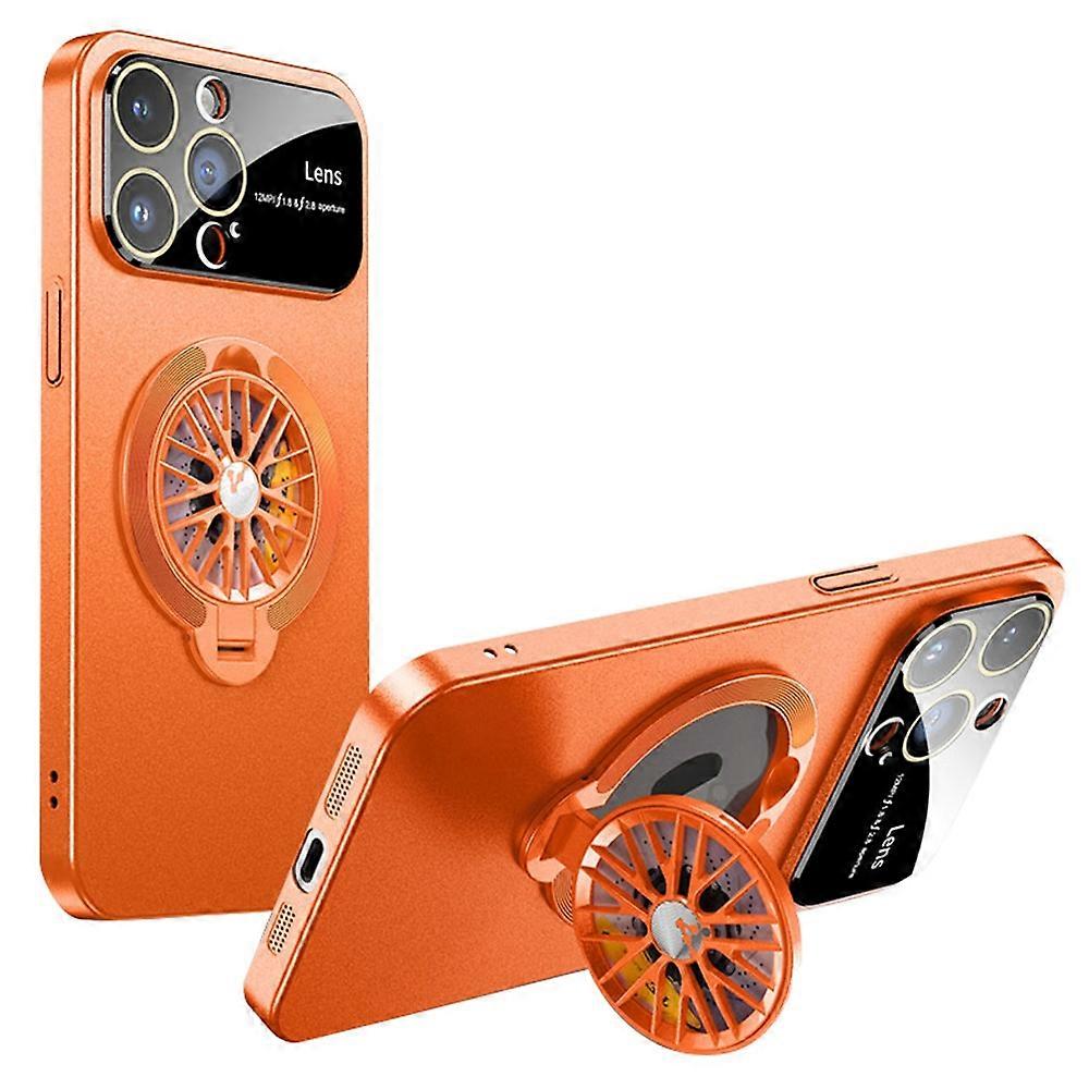 For iPhone 14 Pro Rotating Fidget Spinner Case Large Window Protective Cover with Stand Function