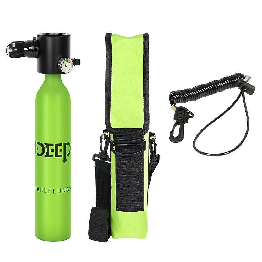 DIDEEP X3000 0.5L Mini Scuba Diving Zuurstoftank met Anti-Verloren Koord, Opbergtas-Groen