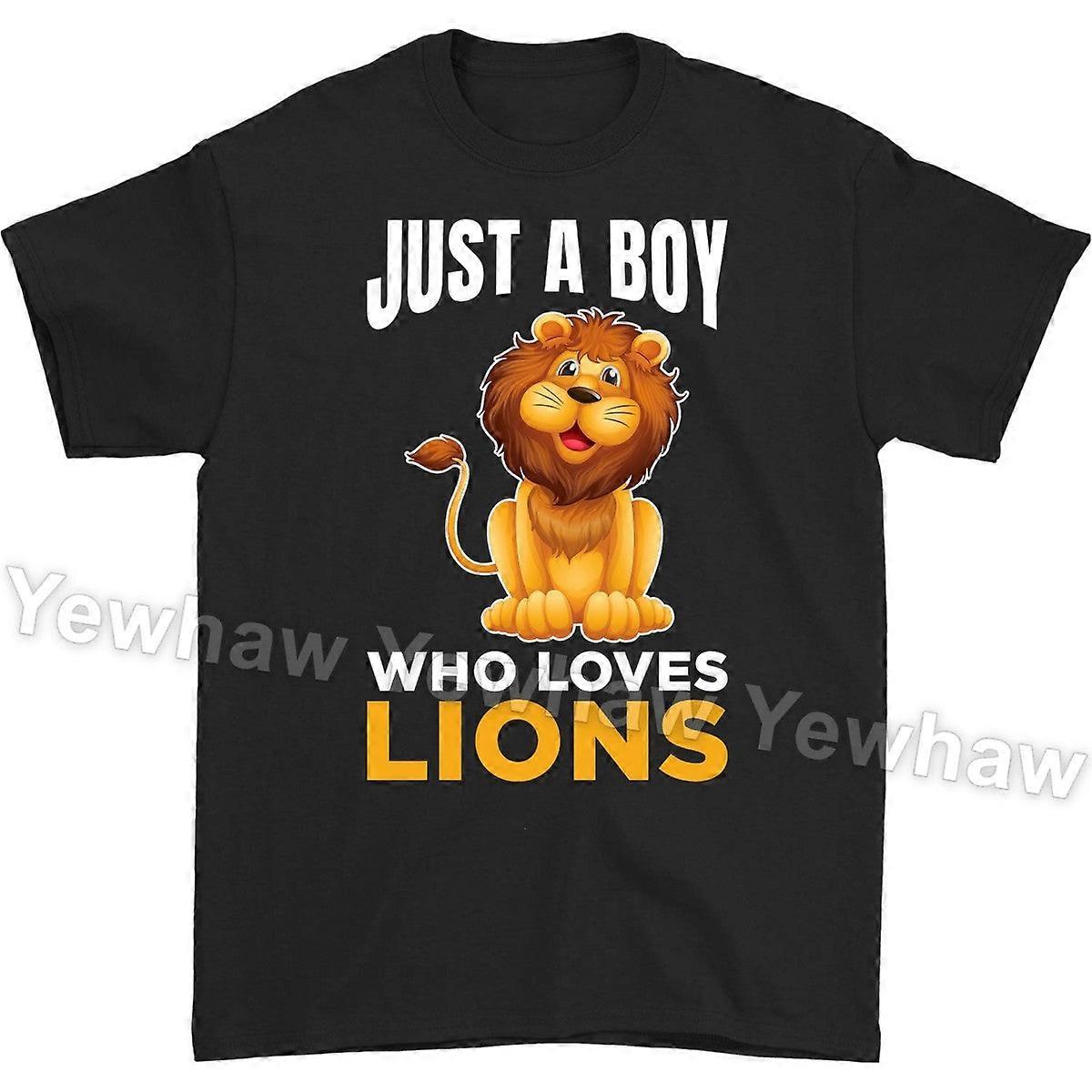 Απλά ένα αγόρι που αγαπά τα λιοντάρια Χαριτωμένο μπλουζάκι κοστουμιών Lio, αστείος εραστής ζώων, στολή αγοριών δώρων