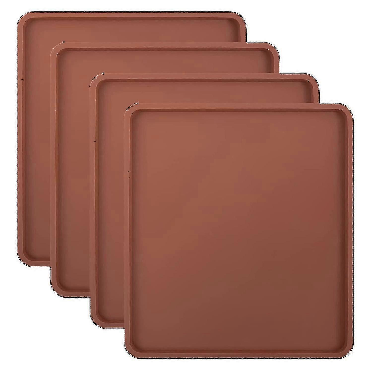 4pcs Silicone Dehydrator Mats With Edge - Silicone Sheets Compatible , Nonstick Silicone Tray Liner