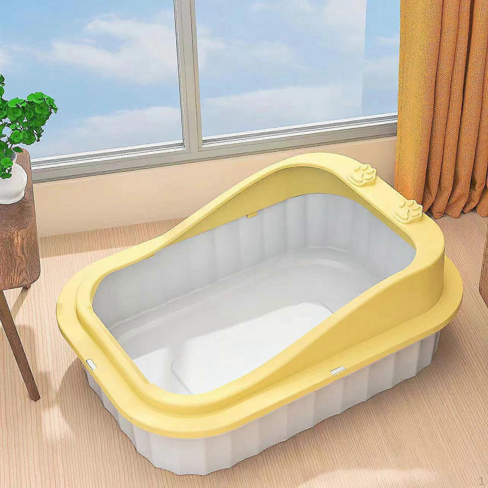 Cat Litter Box, Kitten Easy to Clean Sandbox, Open Top Box for