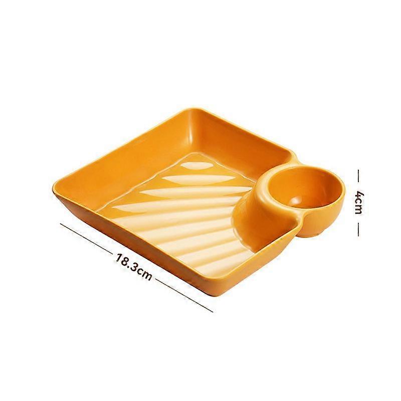 Large Square Dumpling Plate With Vinegar Space Snack Platter Creative Separated