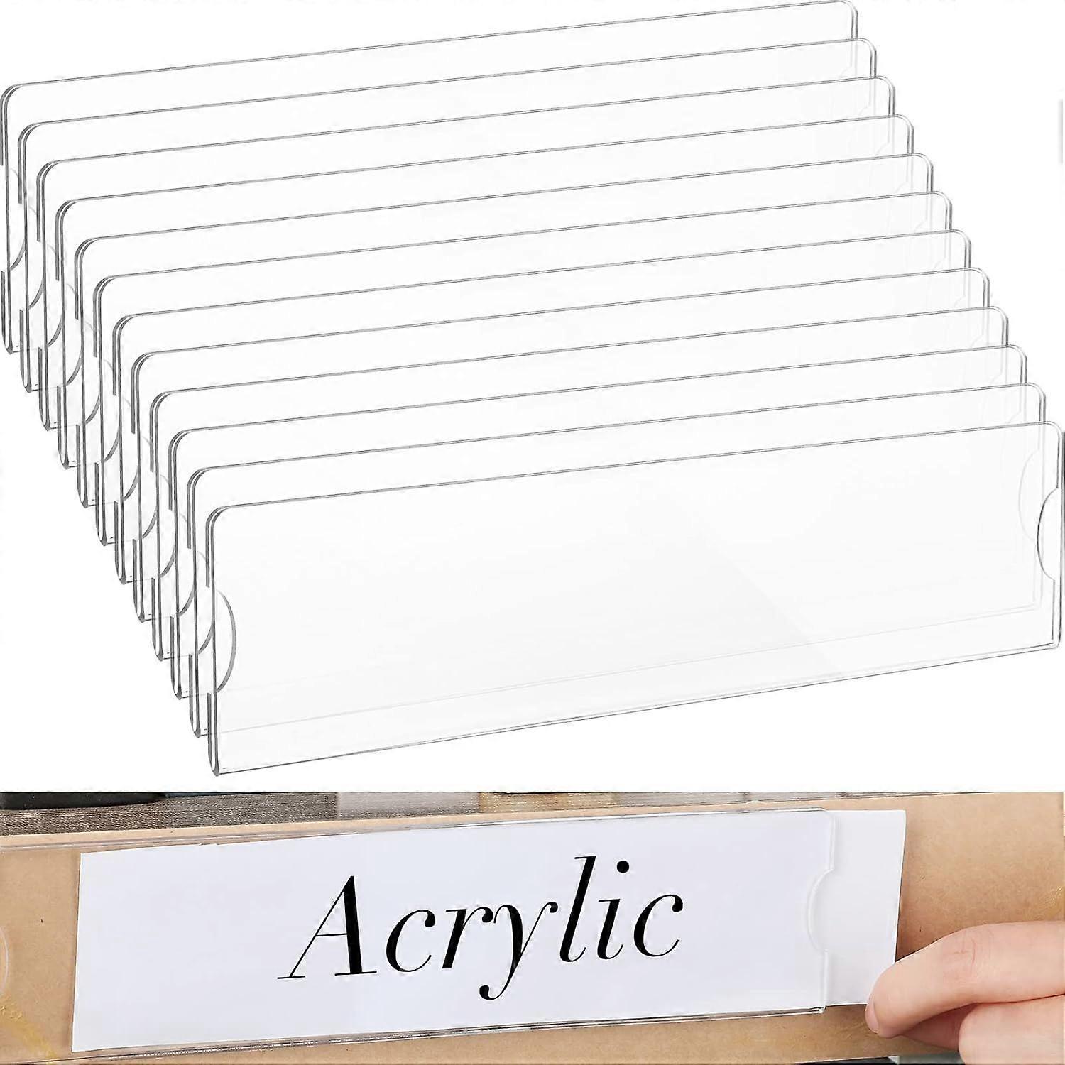 15 Sets Acrylic Name Plate Holder Clear Acrylic Plastic Sign Frame with Adhesive Tape Horizontal Wall Name Plates for Door Office Nameplate Display Tr