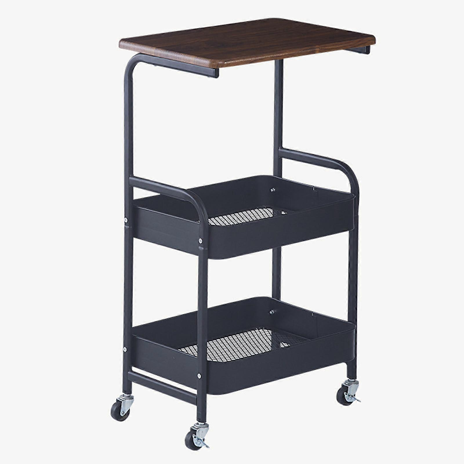 Slim Storage Cart Mobile Trolley on Wheel Easy Assemble Classic Rolling Cart