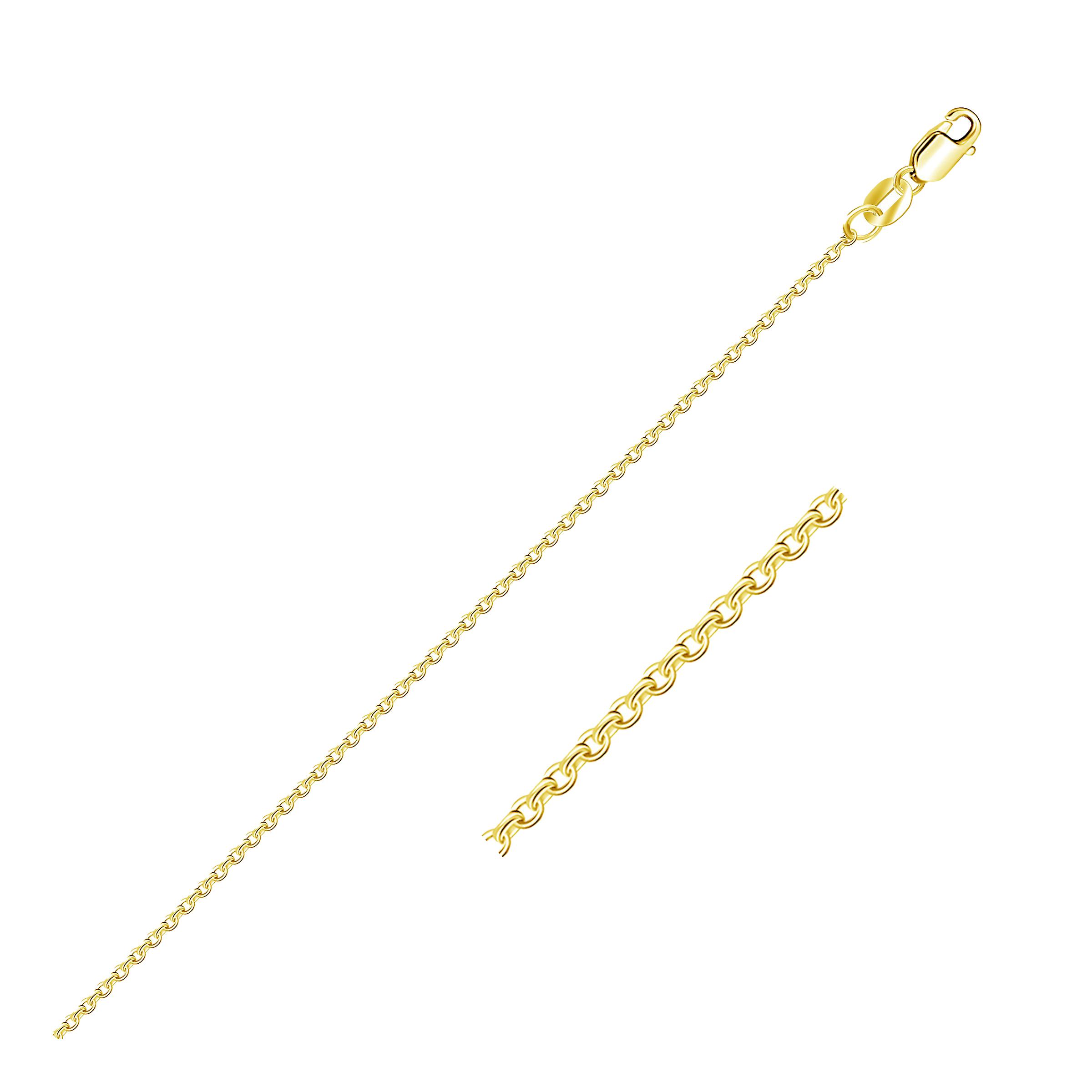 10k Yellow Gold Cable Chain 1.1mm
