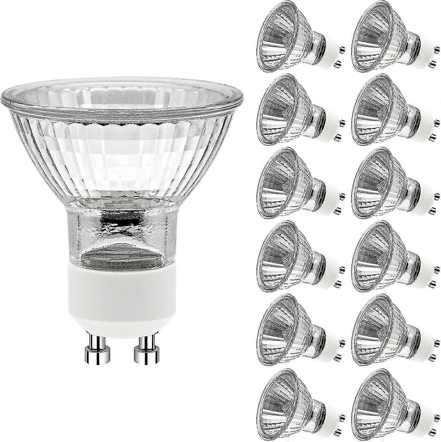 Gu10 Halogen Spotlight Bulbs,(12 Pack) Dimmable Halogen Light Bulbs 2 Pin,220v 50w Light Bulb With Long Lasting Lifespan A