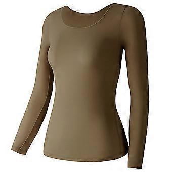 Ultrathin Thermals Underwear Set for Women Winter Warm Long Johns Base Layer Top and Bottom for Cold Weather Outdoor  cocoa brown XL