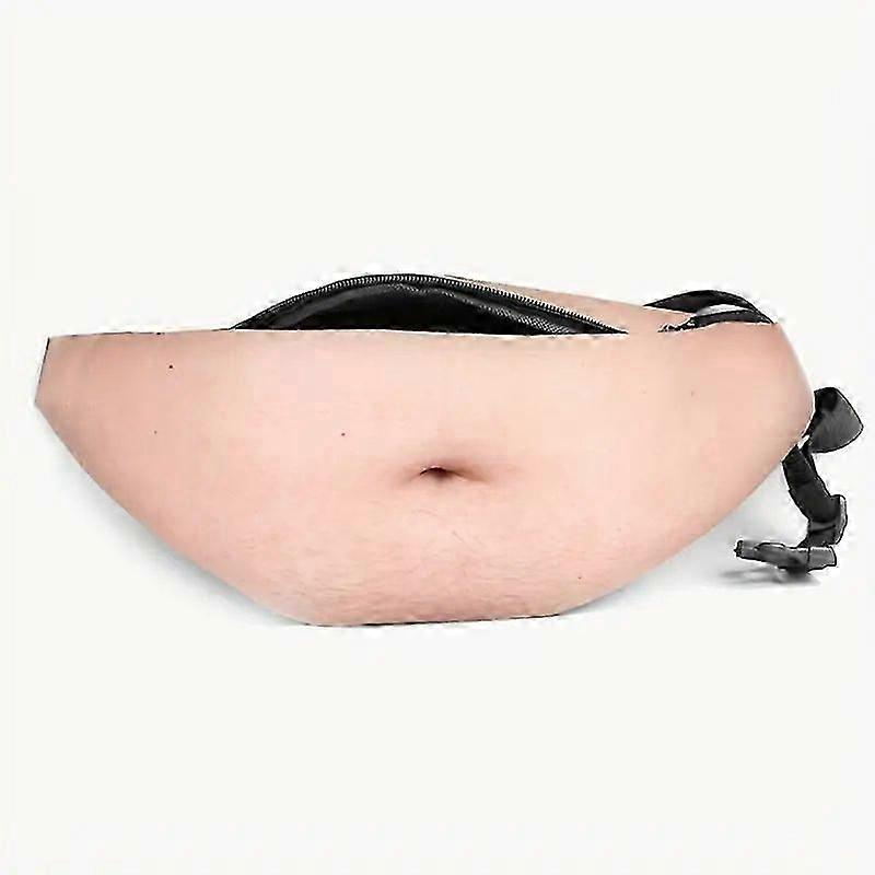Creative Travel Waist Bag Flesh Color Casual Style With Funny Fat Belly Design And Coin Purse For Father Bod Dad Fanny Pack Unisex