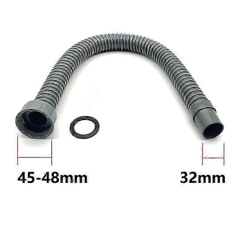 90フレキシブルドレンホース-タップフィッティングを接続するための45 x 32 mm-リサイクル可能な再生プラスチック製-グレー