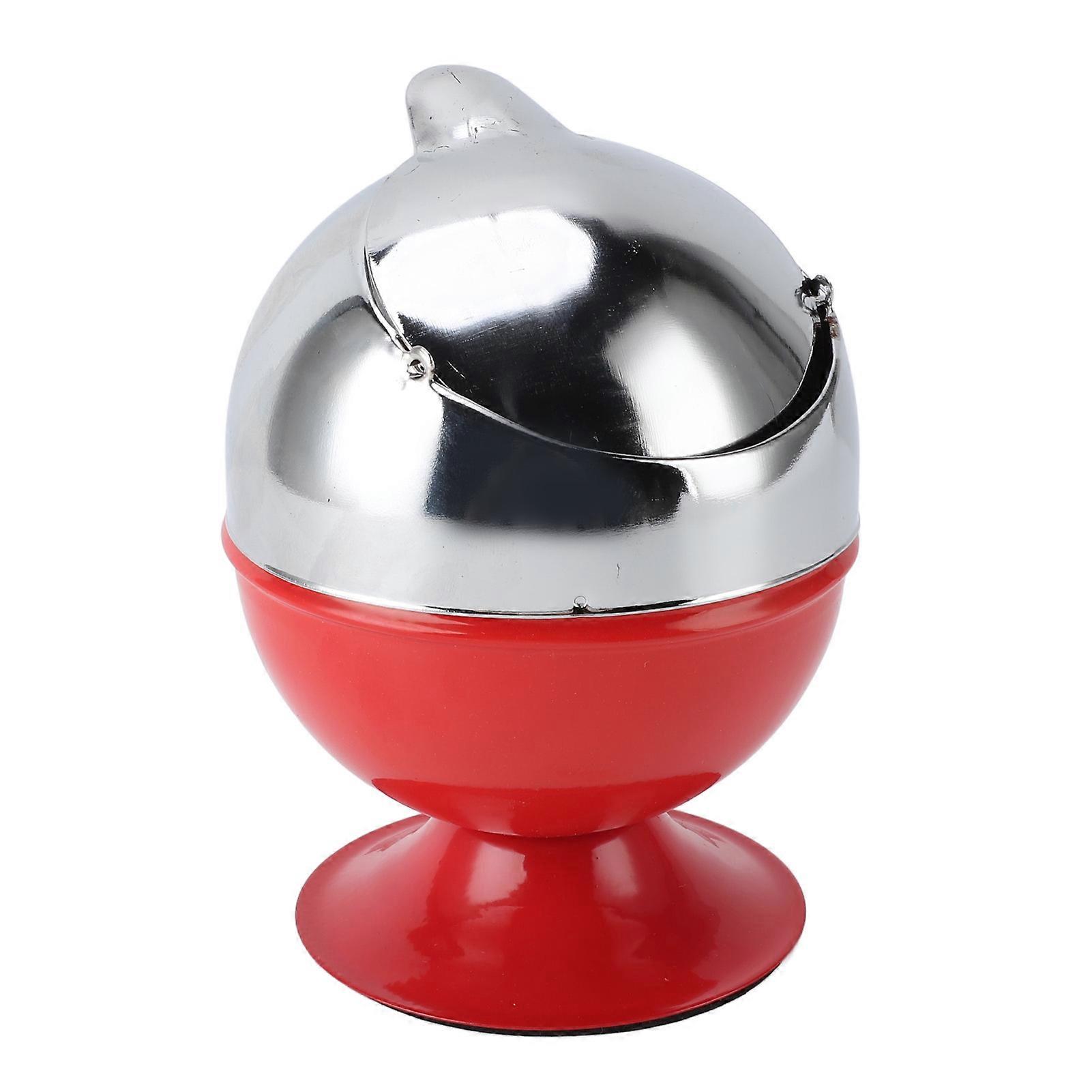 Cendrier décoratif rétro en métal coupe-vent, autonettoyant, avec couvercle, pour café, restaurant familial, rouge