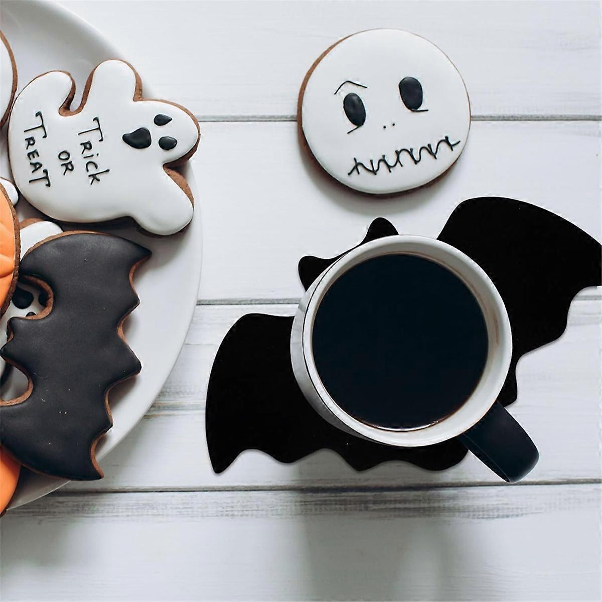 4PCS Halloween Bat Spider Acrylic Coasters