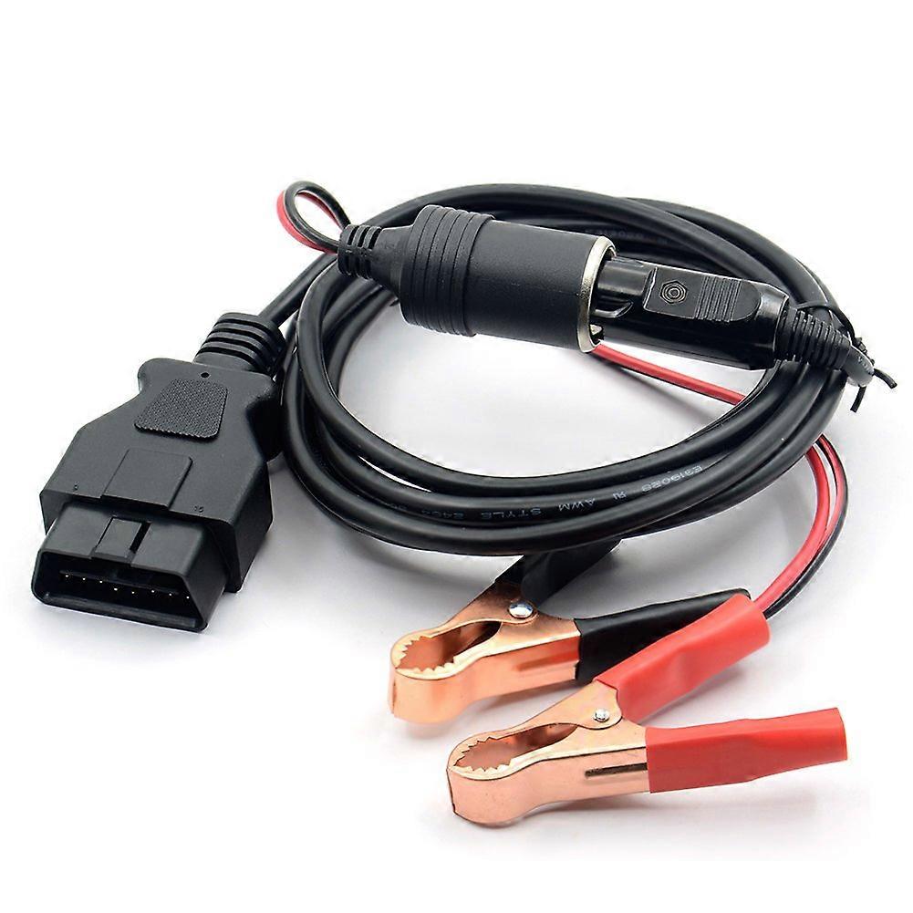 VSTM OBD II Emergency Power Cable for Vehicle ECU Memory Protection 12V Crocodile Battery Socket Extension 3Teter Model