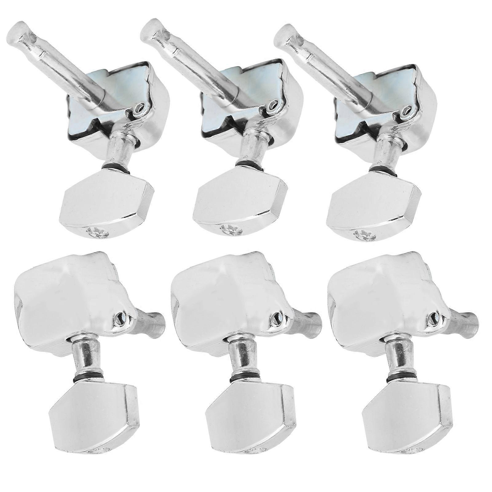 Metal String Tuning Key for SemiClosed Gitar, 3 Venstre 3 Høyre Sølv