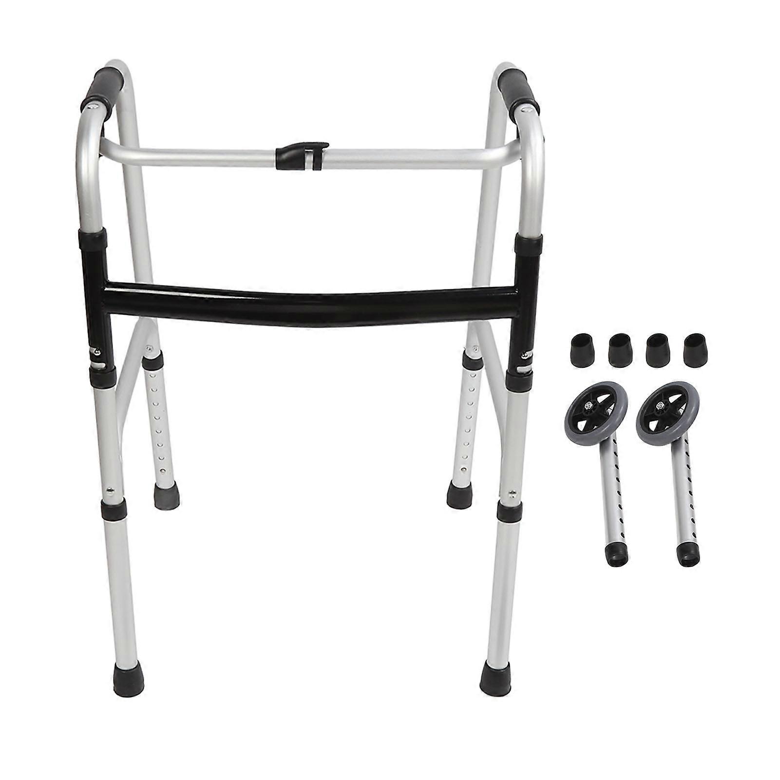 Folding Walker Professional 8 Speeds Height Adjustable Lightweight Aluminium Alloy Standard Foldable Walker for Seniors