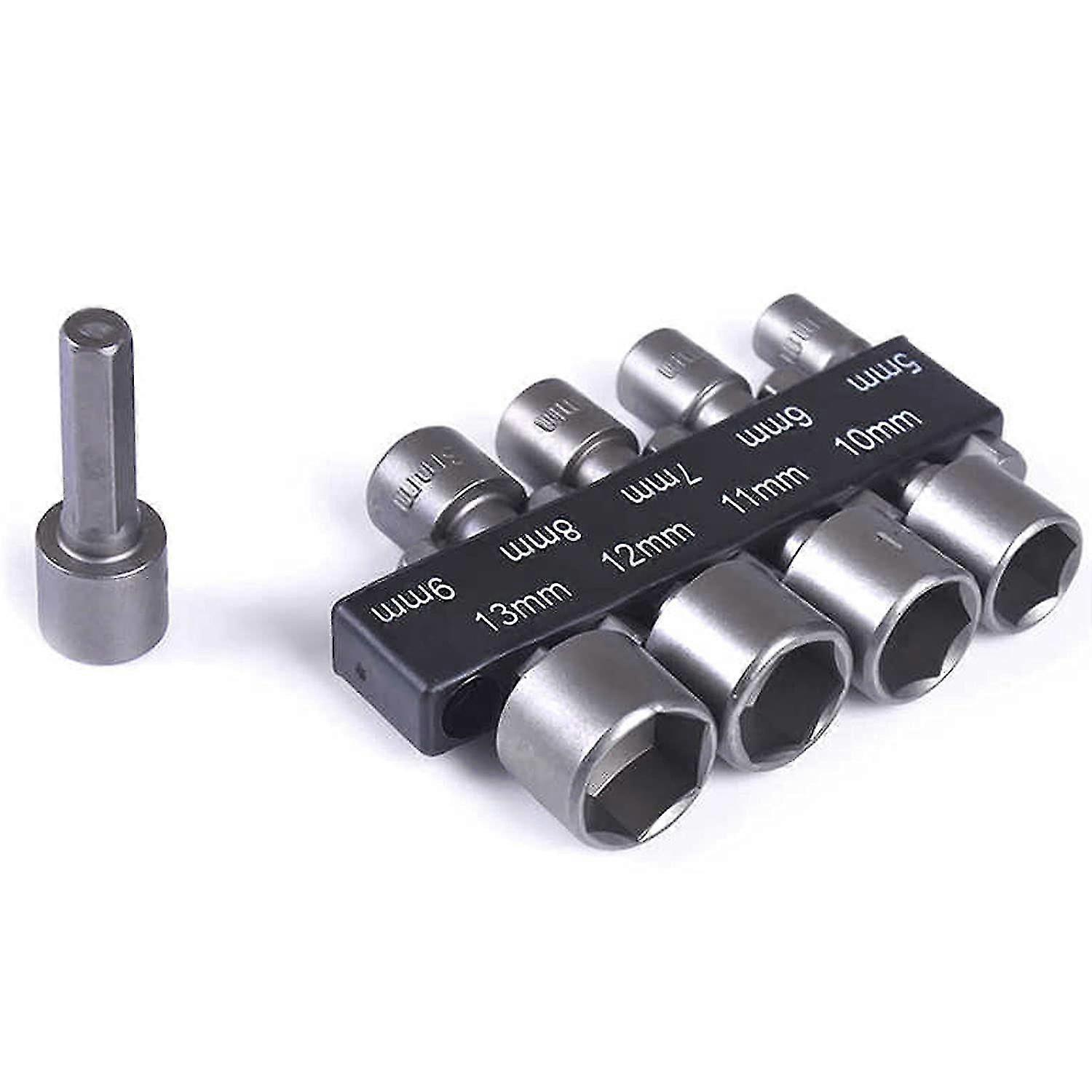 9 Pieces 5-13mm Socket Drill Bit Set, Bit Socket Set, For 1/4" Hex Shank Drill, Electric Screwdrivers And Drills, Cordless Screwdriver