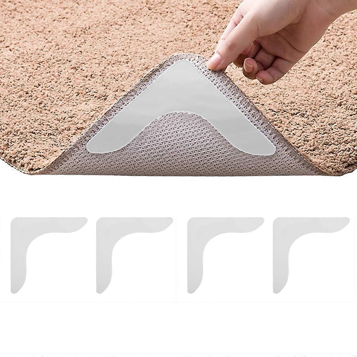 Non Slip Rug Tape For Hardwood Floors, Dual Sided Adhesive Stops Your Area Rug From Curling And Sliding, Easy Install Washable Reusable Mat Gripper,