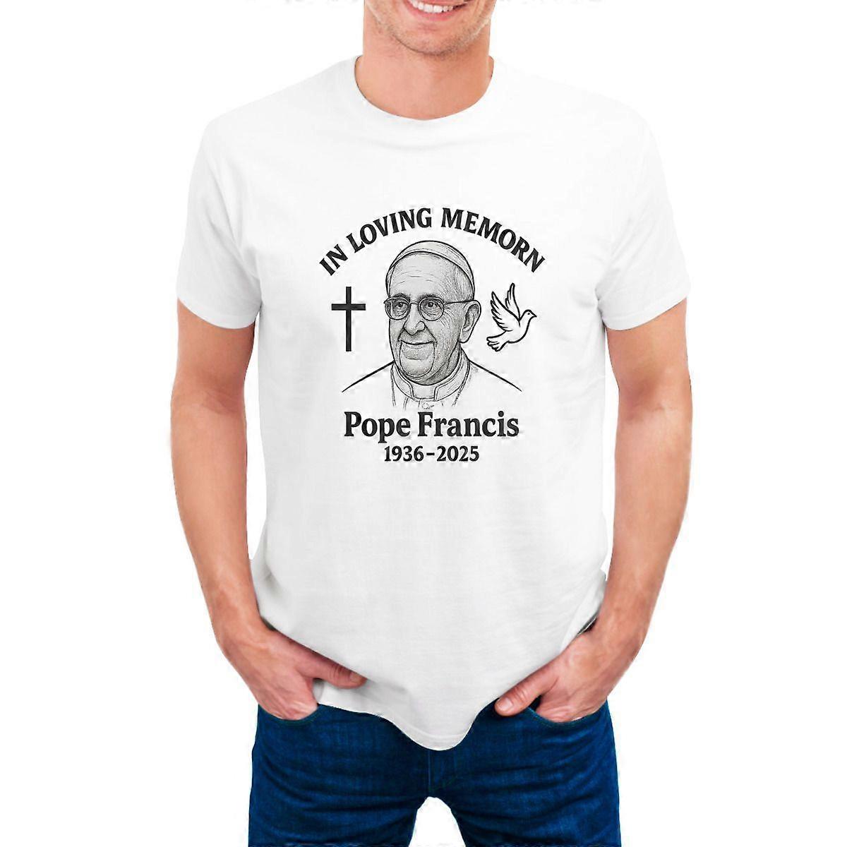 Pope Francis In Loving Memory T-Shirt Men's Catholic Memorial Tee 19362025 Tribute Design