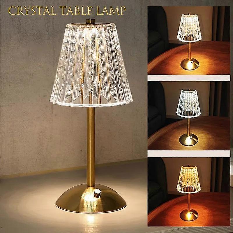 Classic Touch Sensor LED Table Lamp Rechargeable Cordless Desk Lamp 3 Color Adjustable Temperatures Modern Style LED Night Light