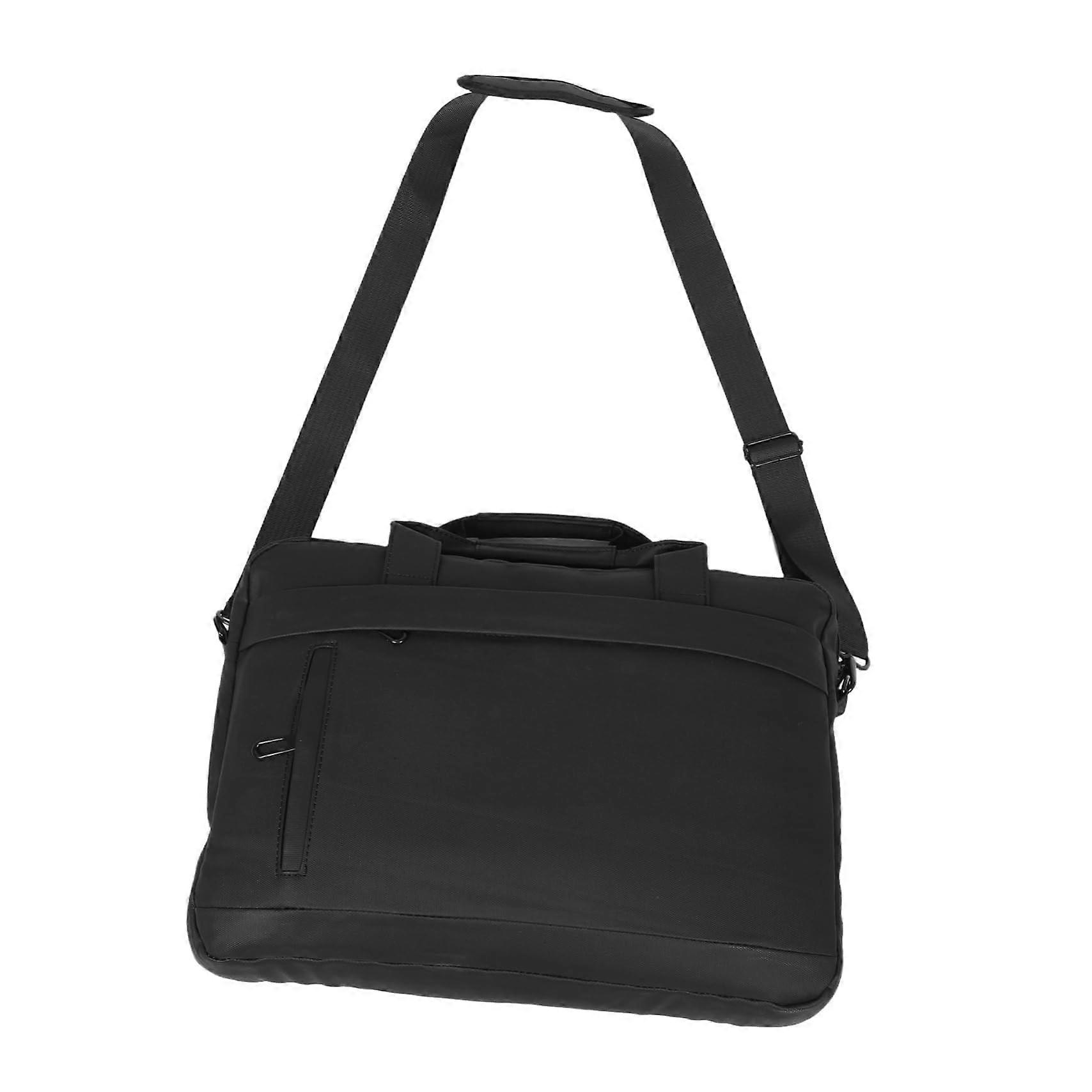 Laptop Bag Black Polyester Shoulder Bag for Men, Computer Briefcase Messenger Bag for Laptops Up to 15.6 Inches