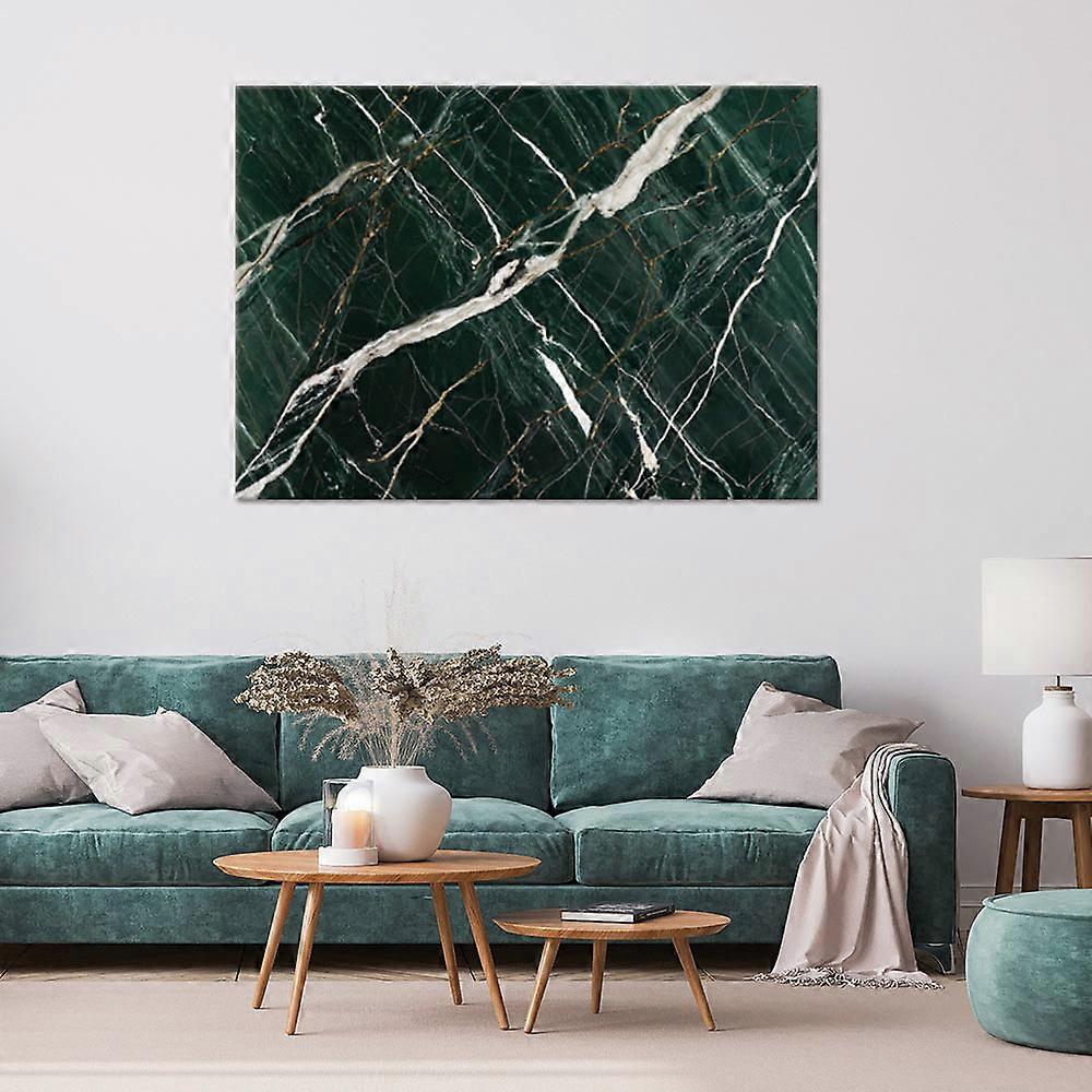 Impression sur toile, Marbre Vert Structure en pierre - 100x70