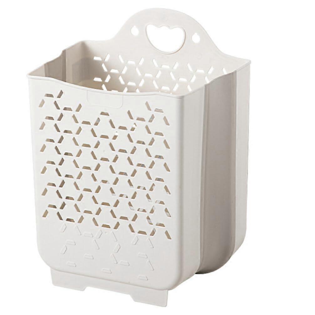Collapsible Laundry Basket Wall Mounted Plastic Hamper Foldable Storage for Bedroom Bathroom Dormitory