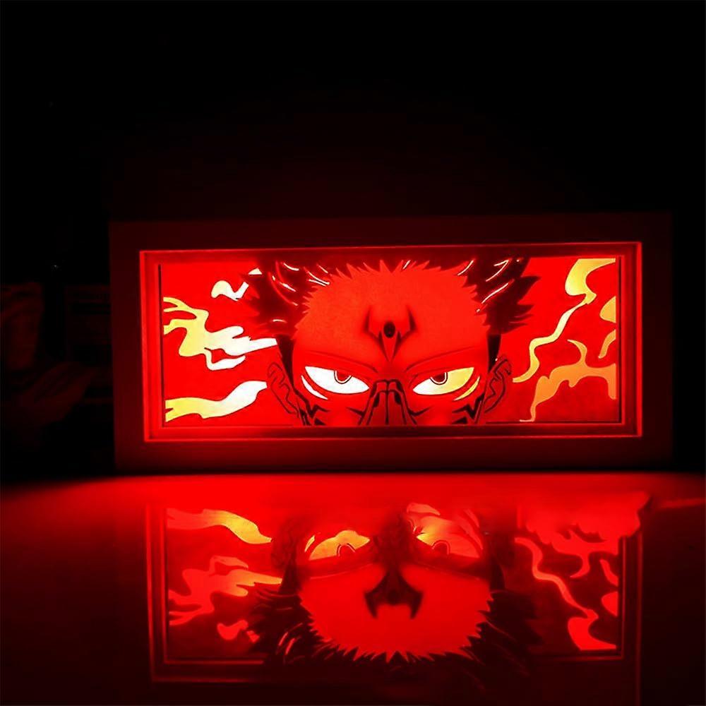 JJK Paper Cut Light Box Anime Lamp Fushiguro Megumi Paper Carving Lamp 3D Shadow Box