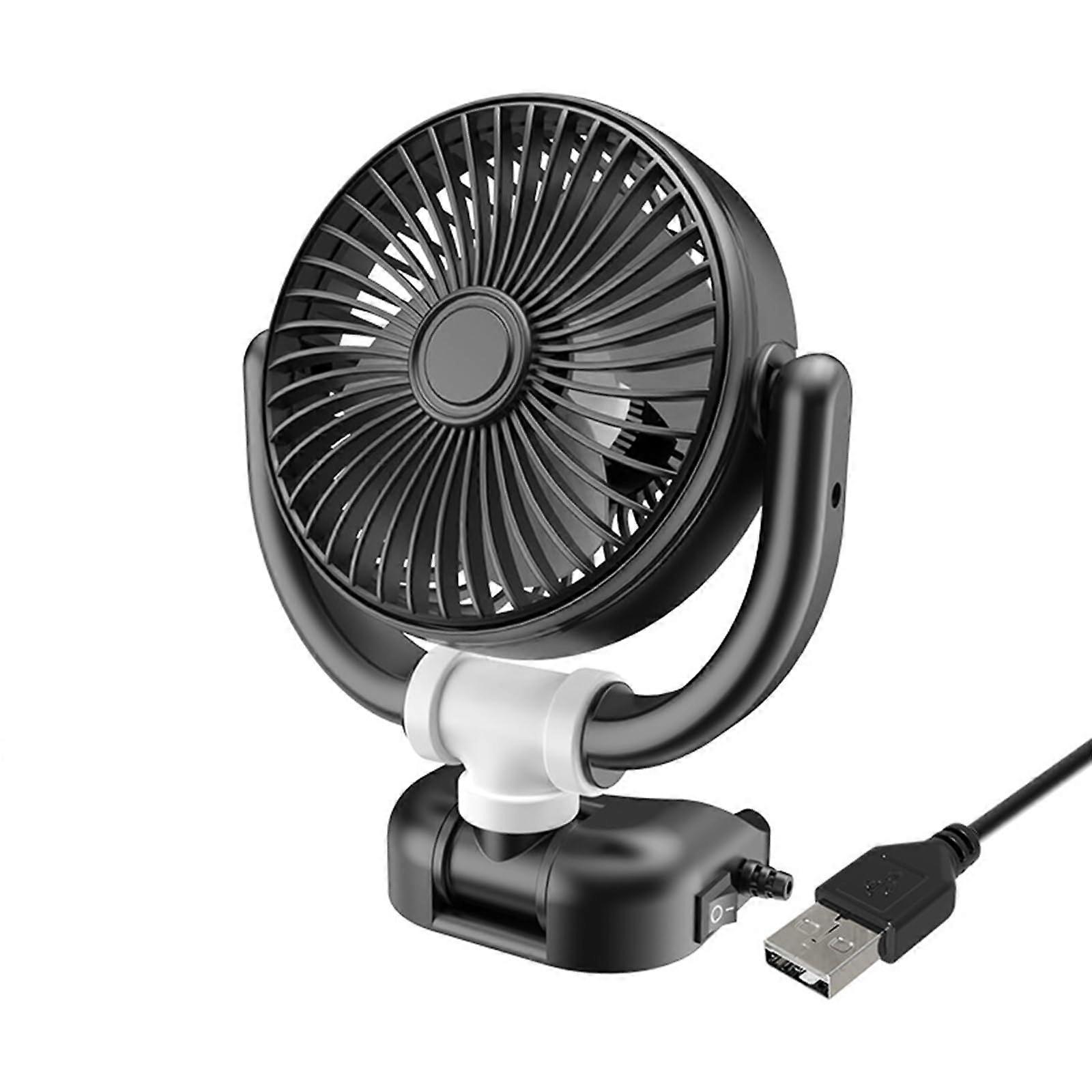 Double Head USB/12V/24V Fan For Car And Home Desk 360 Rotation 2-Speed