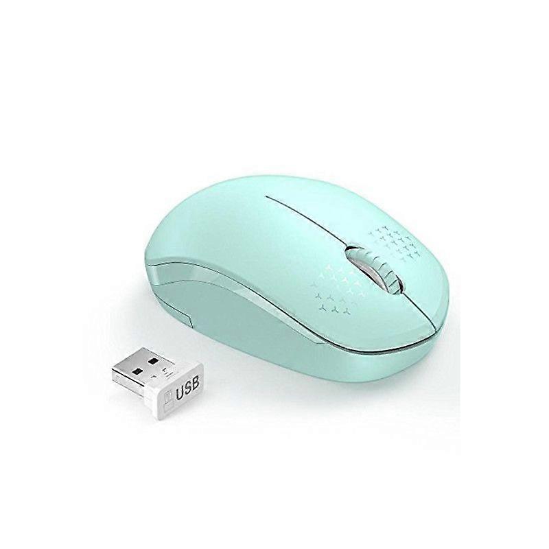 Wireless Mouse, 2.4G Noiseless Mouse with USB Receiver - Portable Computer Mouse for Windows PC, Tablet, Laptop - Mint Green