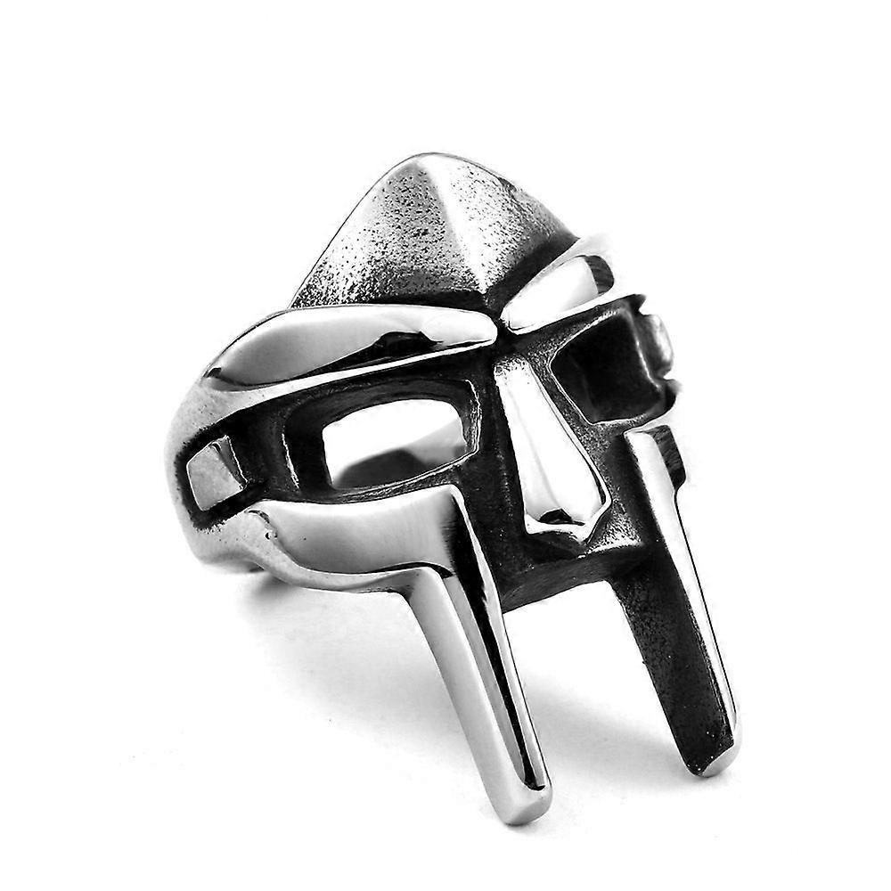 Doom Mask Gladiator Style Ring Metal Silver Stainless Size 12