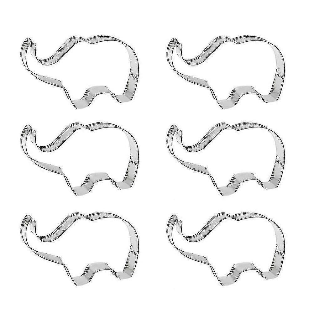 6 Pcs Elephant Design Baking Cake Dessert Mould