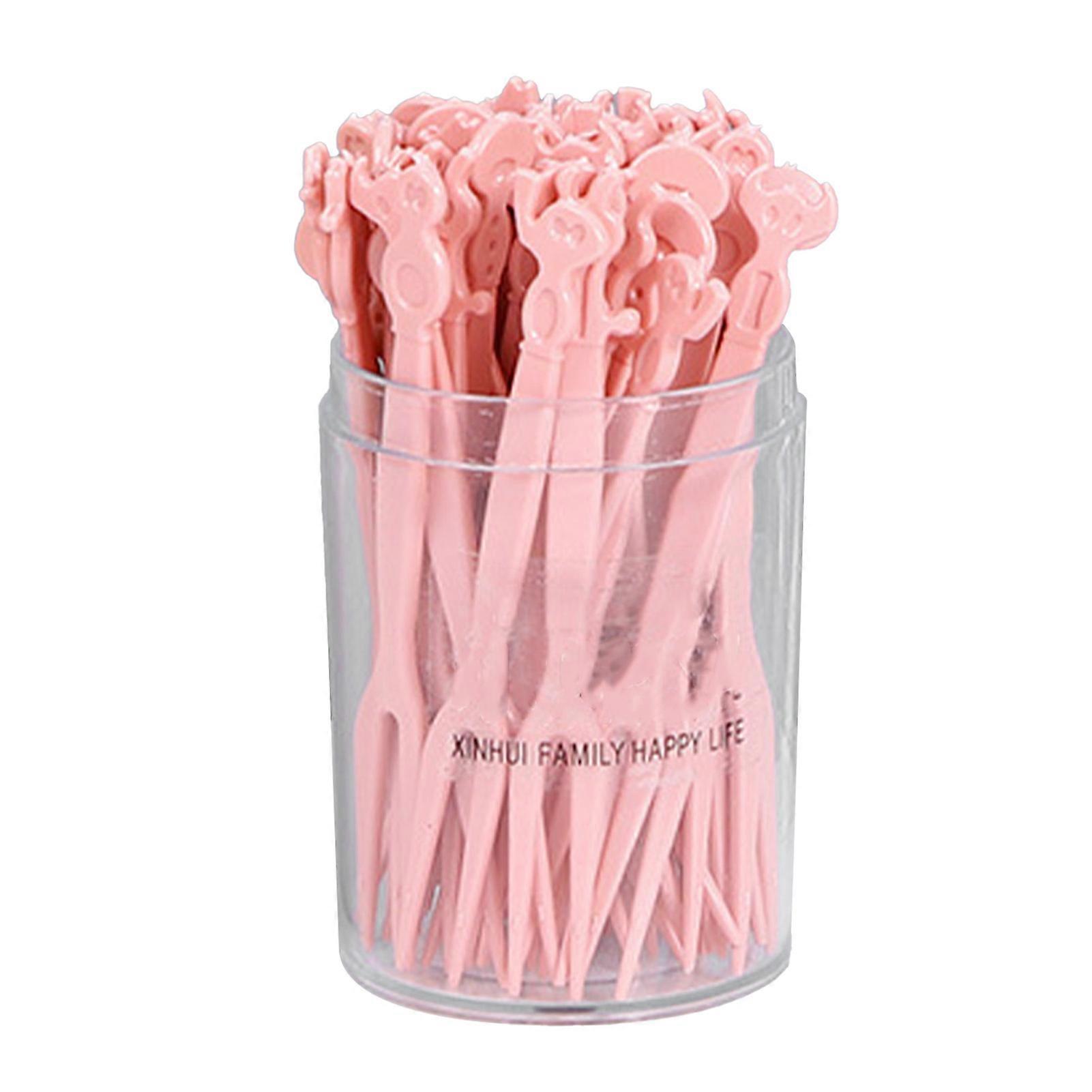 1 Box Fruit Fork Set Plastic Versatile Disposable Fruit Pick Set for Cakes Dessert