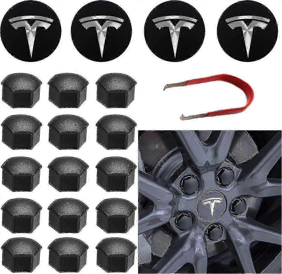 Für Tesla Radkappen-Kit Mittelraddeckel-Set Radmutternabdeckung Nabenabdeckung für Model Y-Modus 3-Modus-S-Modus