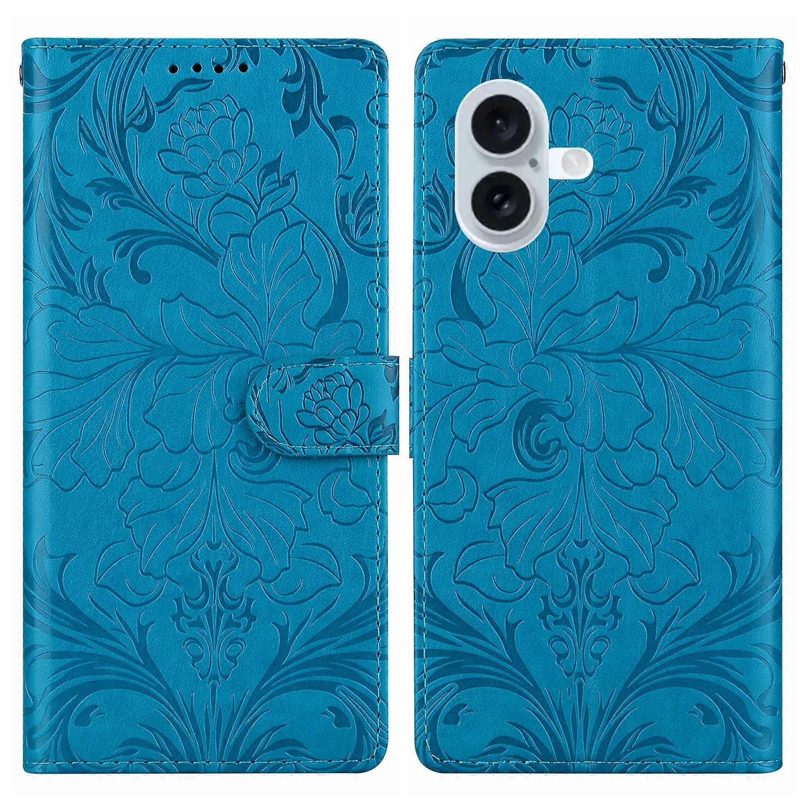 Embossed Floral Pattern Leather Phone Case