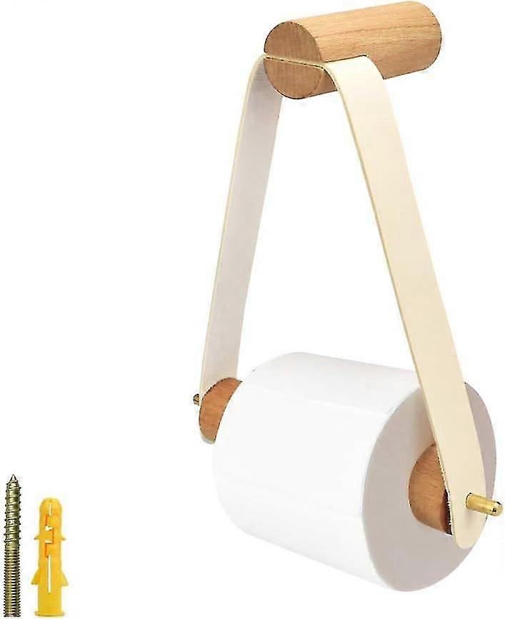 木製壁掛けトイレットペーパーホルダートイレットペーパーホルダー木製ロールホルダー18cm * 20cmトイレットペーパーホルダー(白)