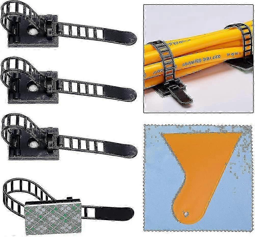 100 Pieces Cable Clips, Cable Ties Adhesive Cable Clips Adjustable Nyl