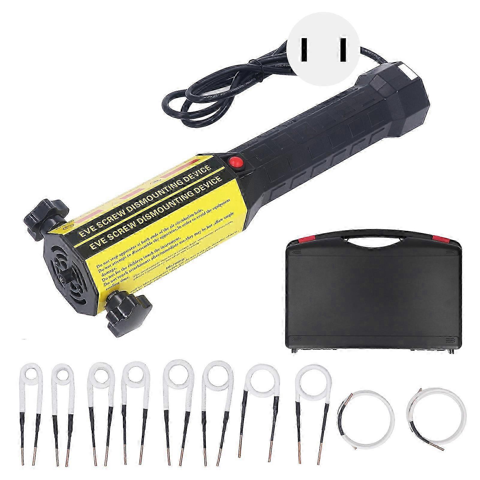 Magnetic Induction Heater Kit 10 Coils Handheld Electromagnetic Induction Heater With Led Light For Rusty Screw Nut Us Plug 110v 10a