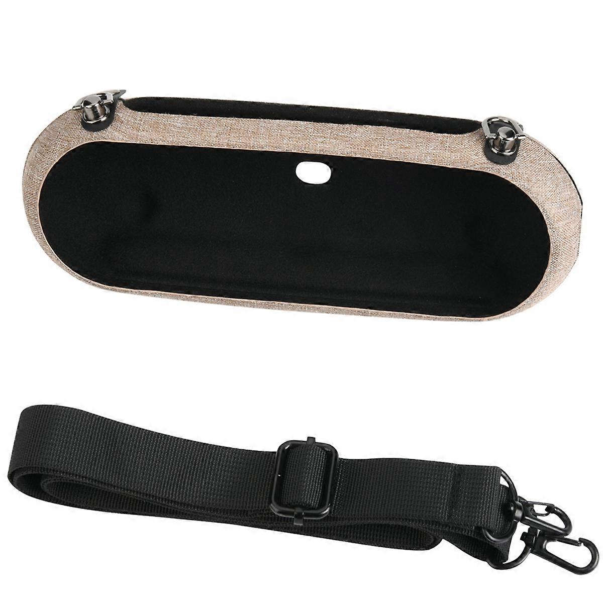 Zipper Storage Hard Case Audio Shoulder Strap Messenger Bag Gold