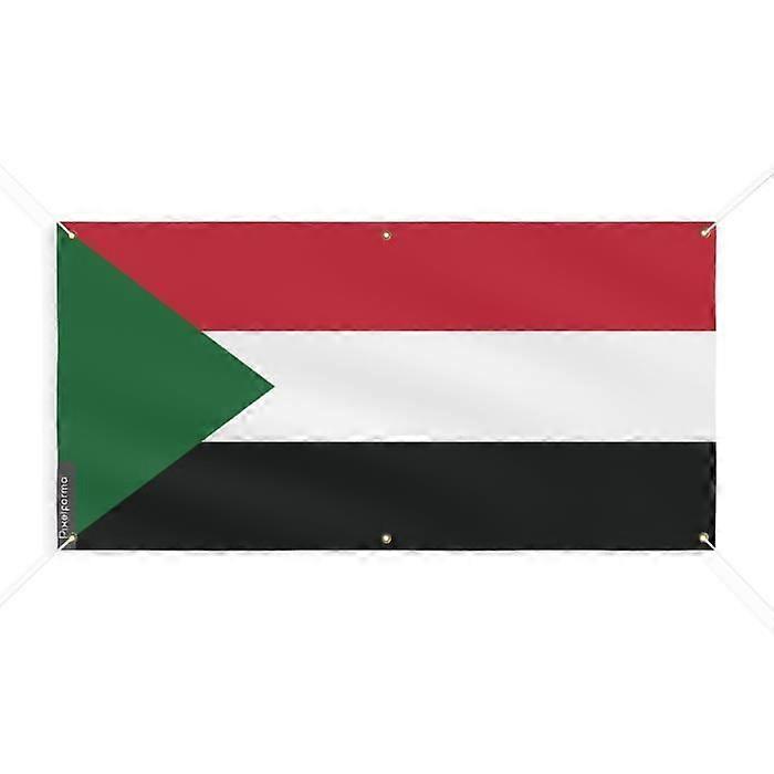 Sudan Flag Banner 6 Grommets 200x400cm Polyester