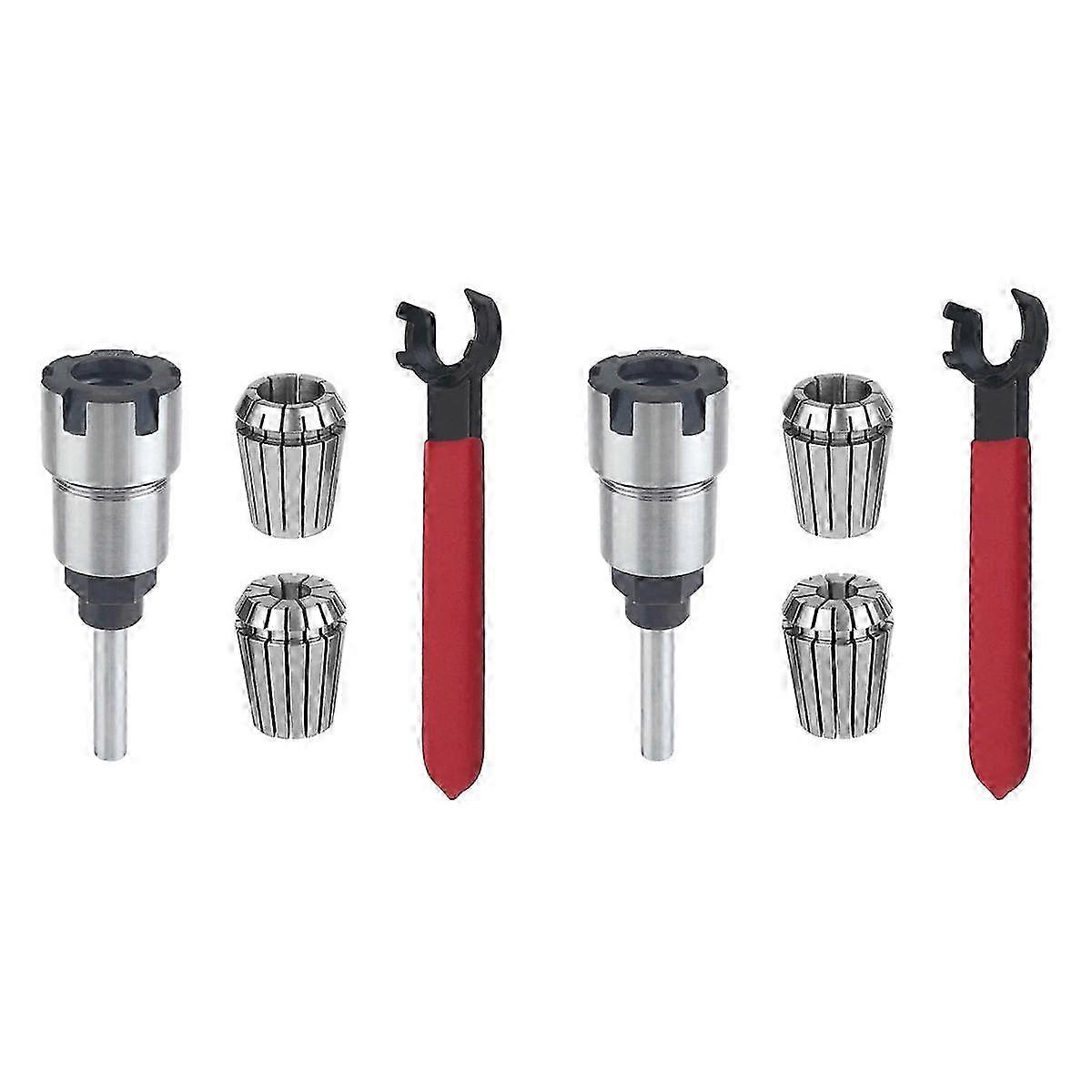 2X Shank Router Bit Colle Collet Extension Chuck Converter Adapter,Convert 1/2,1/4-Inch Shank Bit w