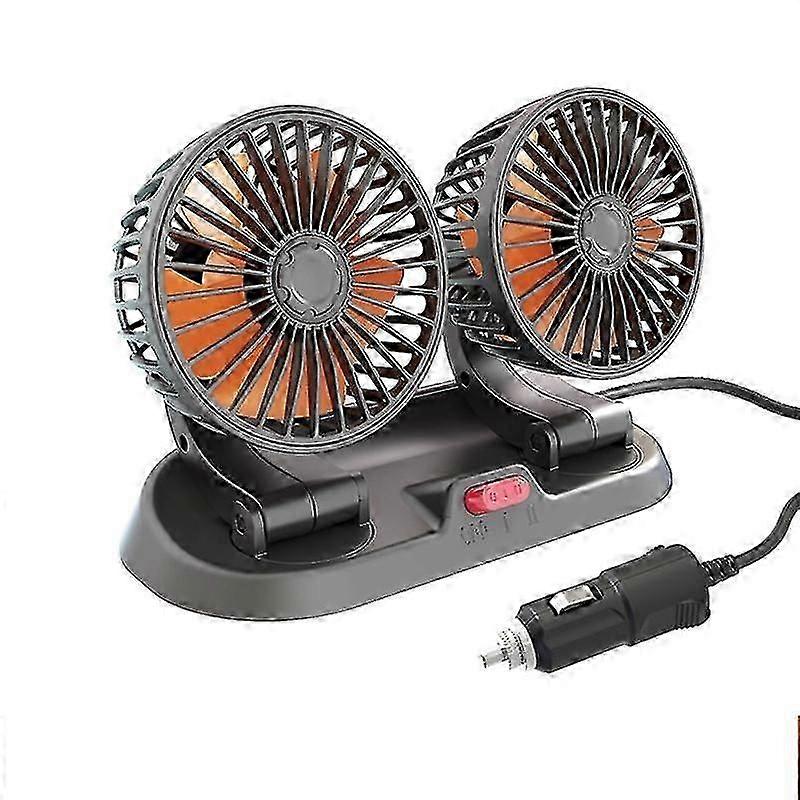 Adjustable Portable Dual For Head Car Fan 3 Speeds Strong Wind, Rotatable Cooling Fan For Suv Rv Boa